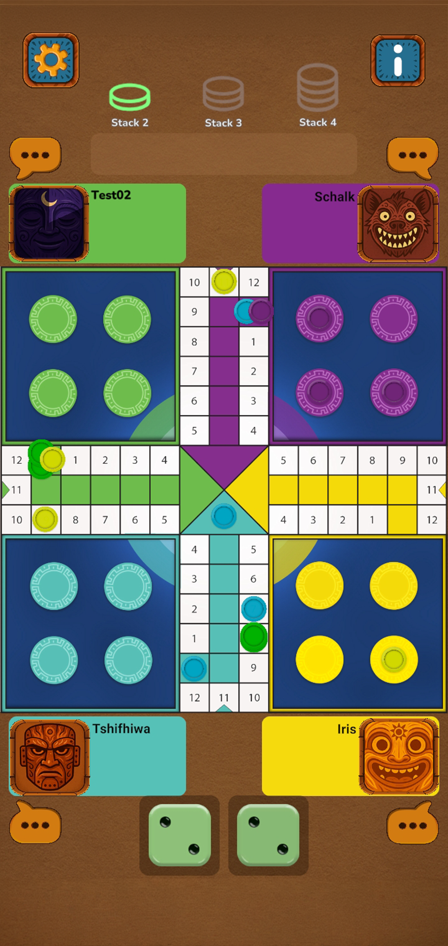 Ludo board gameplay