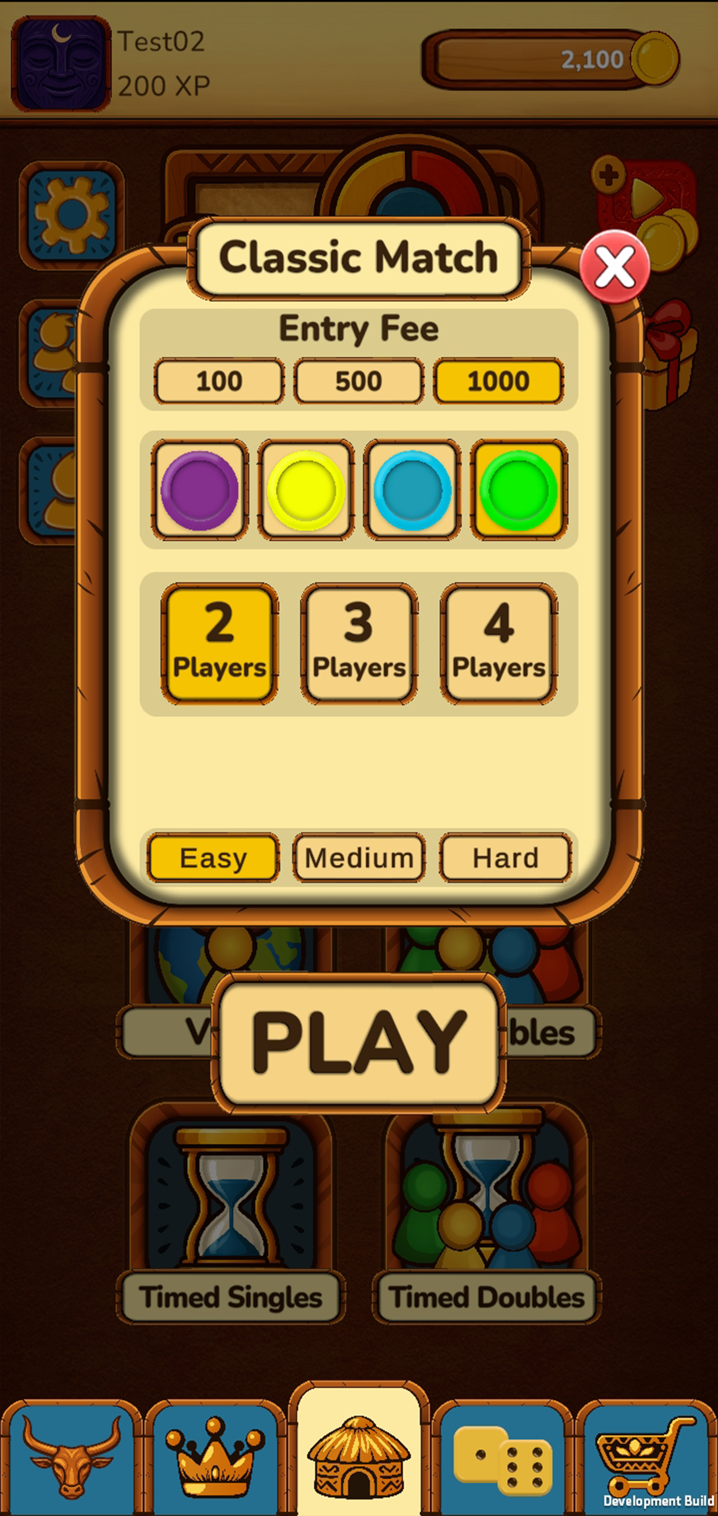 Ludo match setup