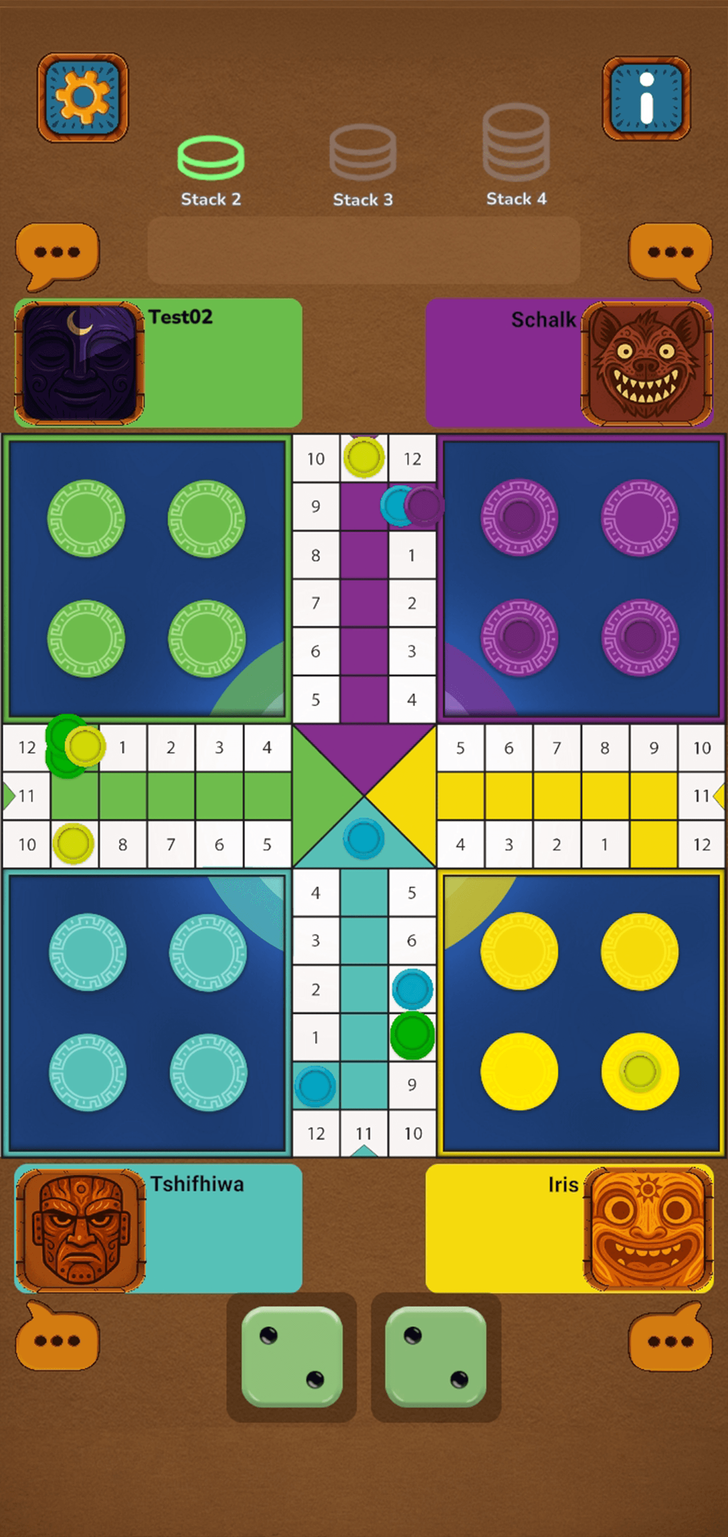 Ludo board gameplay